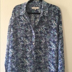 Loft by Ann Taylor Polyester Semi-Sheer Shirt XL